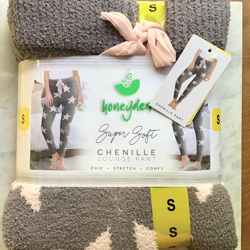 NEW Honeydew Pink Star Chenille Lounge Pant SMALL